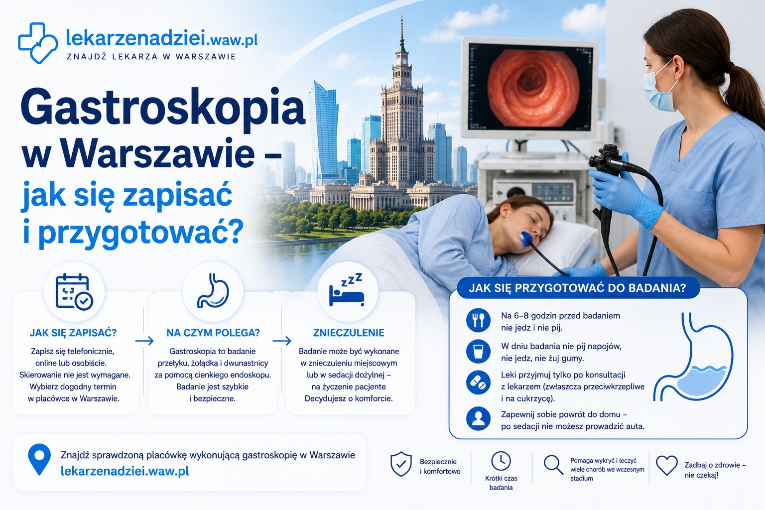 Gastroskopia w Warszawie – jak się zapisać i przygotować