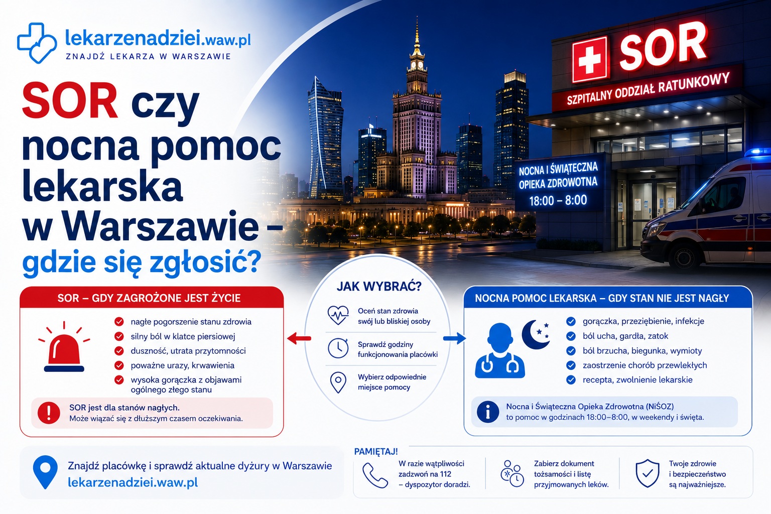 SOR czy nocna pomoc lekarska w Warszawie